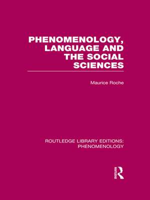 cover image of Phenomenology, Language and the Social Sciences